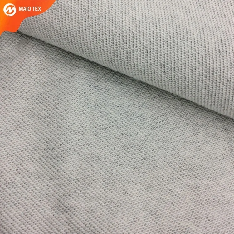 heather grey new pattern brushed 100% cotton french terry knitted fabric for shirts