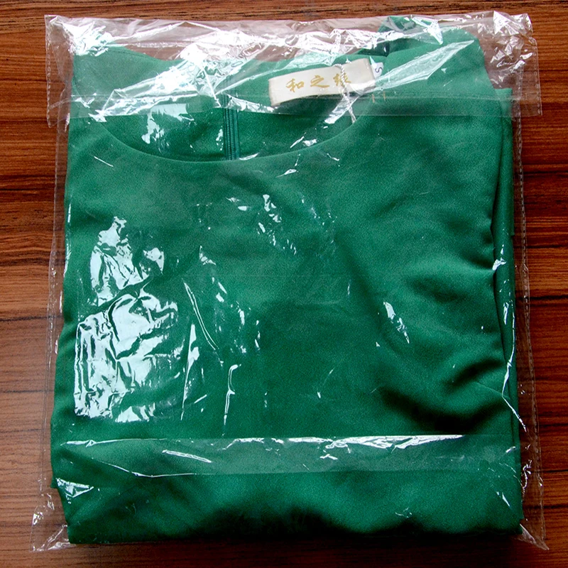 Custom T shirt Printing Packaging Bag With Self Adhesive Own Logo Clear Plastic Bag For Clothes
