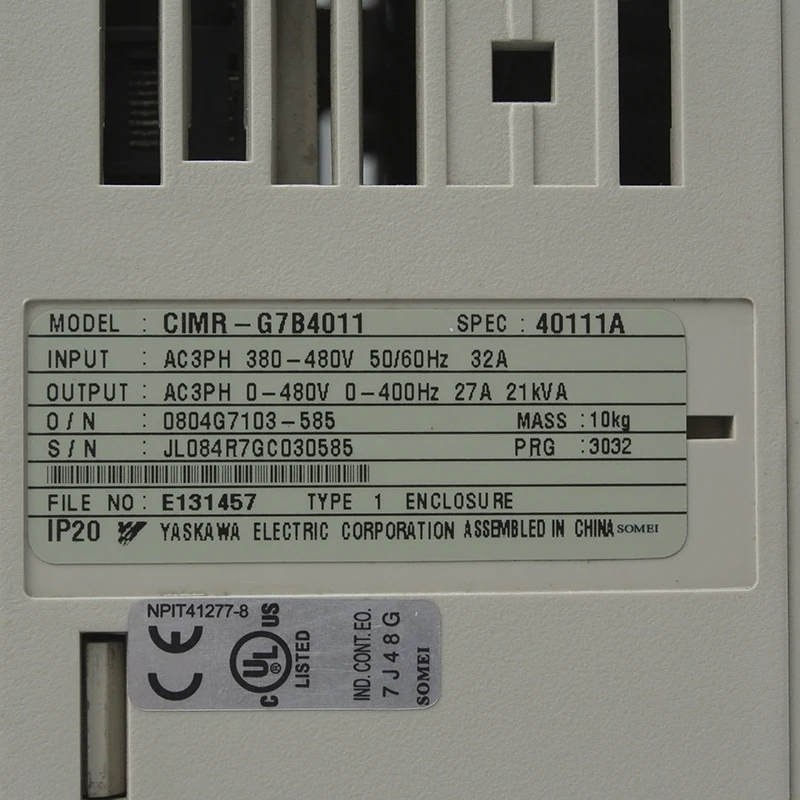 Yaskawa inverter CIMR-G7B4011 used in good condition