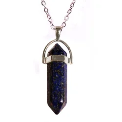 Bullet Hexagonal Column Pendant fashion natural stone jewelry necklace for women