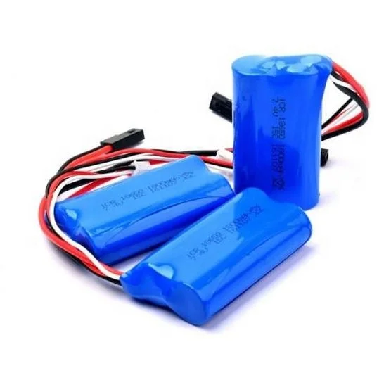 Li ion Battery Packs ICR18650 2S1P 7.4V 1800mAh 2 Single Cells Deep Cycle 15C High Continuous Discharge Rate for Power Tools, RC