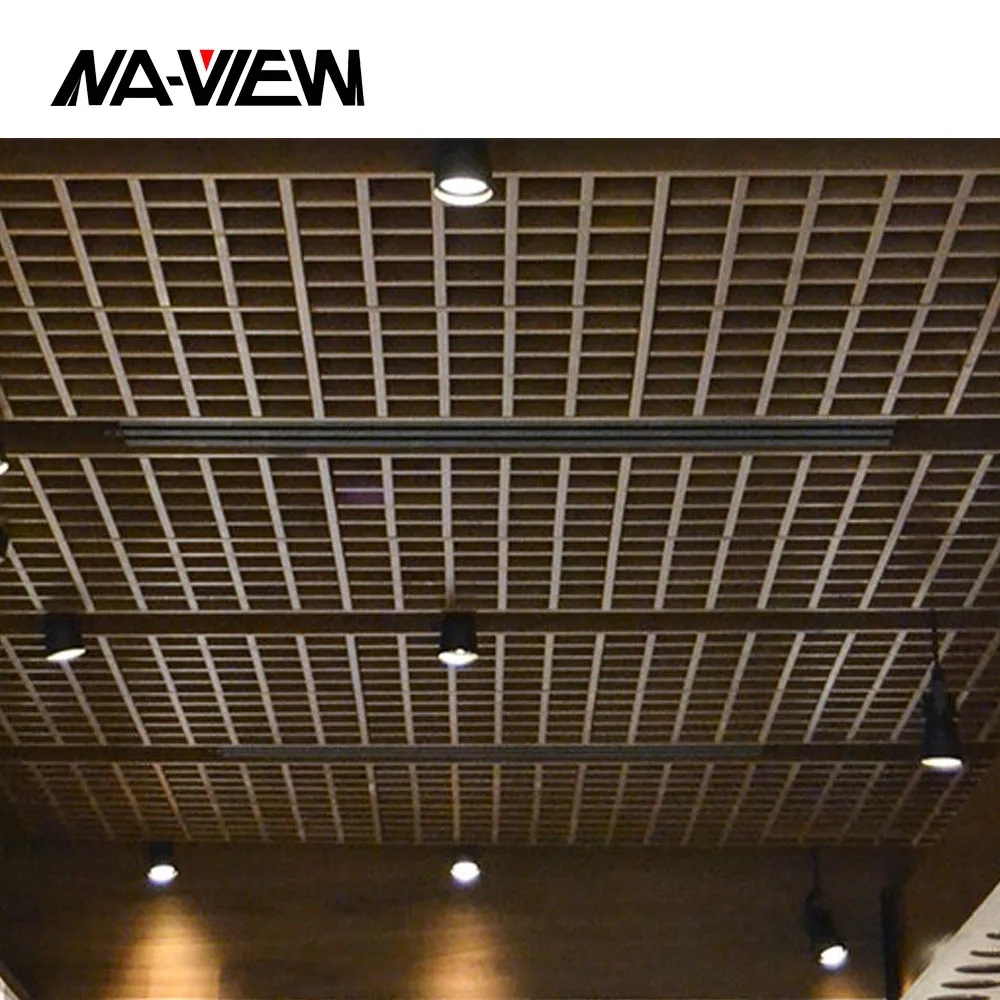 Restaurant Grid False Ceiling Designs Fireproof and Waterproof Metal & Aluminum Alloy Artistic Features for Cell Use