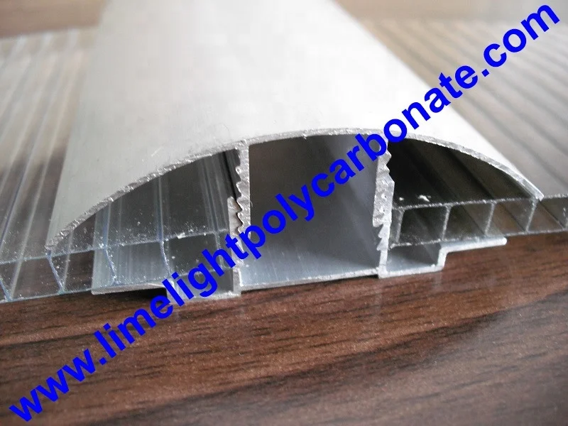 aluminium cap and base profile for greenhouse and polycarbonate roofing sheets