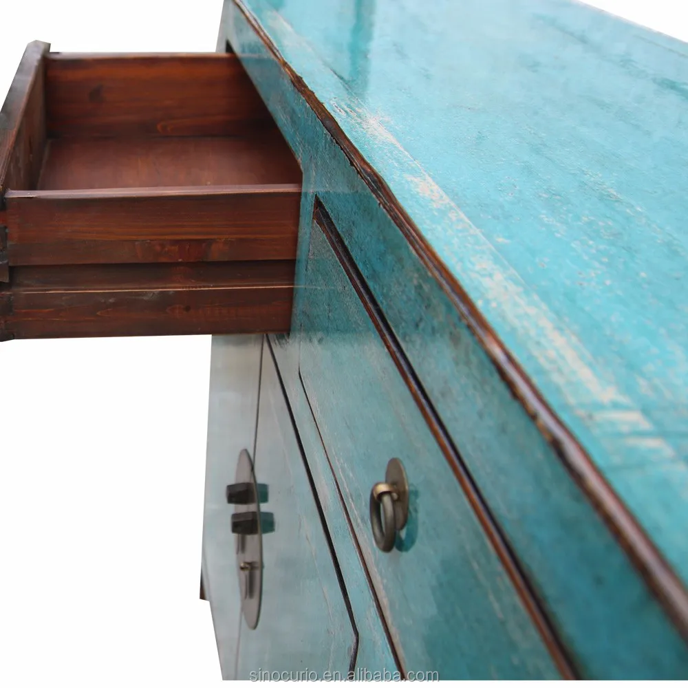 Antique furniture mongolia painted wooden cabinet S9