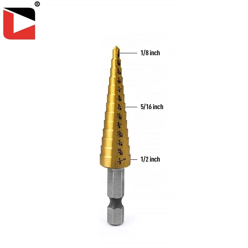 3pcs hss drill set titanium coated step drill bit for metal