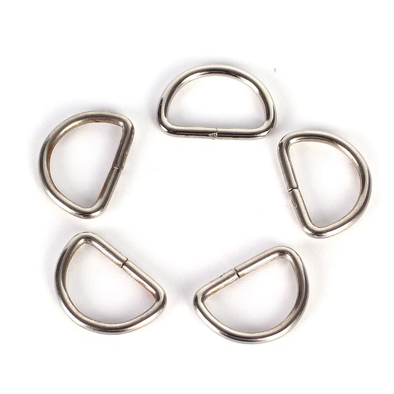 High Quality Fashion Zinc Alloy Stainless Steel Metal Bag Ring Hardware Accessories Buckle Small Metal D Rings For Bag Strap