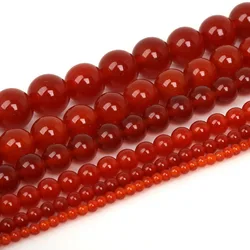 Wholesale round red natural agate stone agate beads
