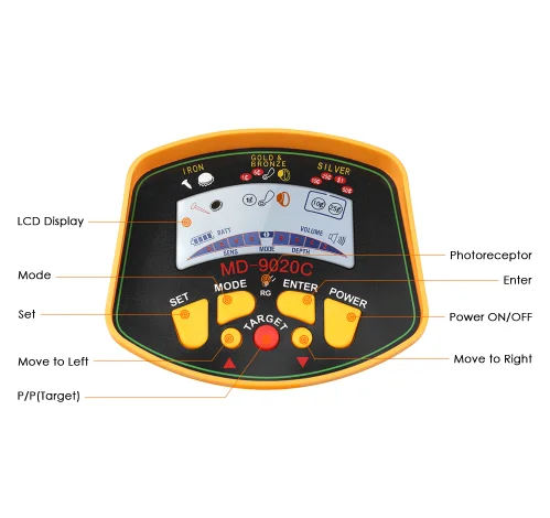 MD-9020C profesional Detector de Metales subterraneo de alta sensibilidad pantalla LCD tesoro oro Hunter buscador escaner oro al