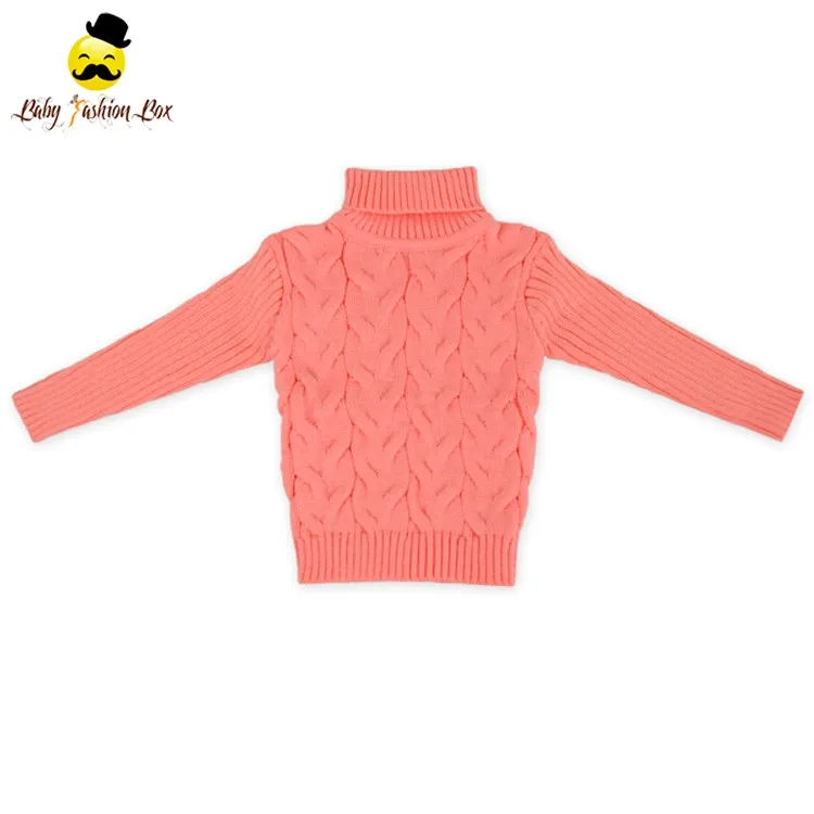 Pure Color Long Sleeve Turtleneck Pullover Clothes Kids Casual Knitted Sweater