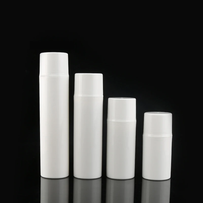 Press pump spray airless bottle 30ml 50ml white cosmetic liquid foundation container