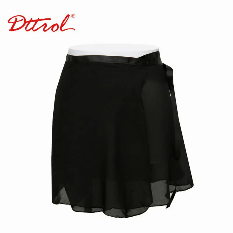  D004792 Dttrol танцевальная розовая черная шифоновая балетная юбка на шнуровке