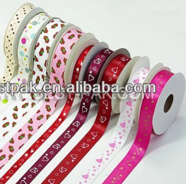 double face nylon satin ribbon with lovely print