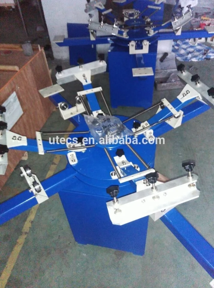 UTM650 6 color silk serigraphy Manual T shirt carousel Screen Printer