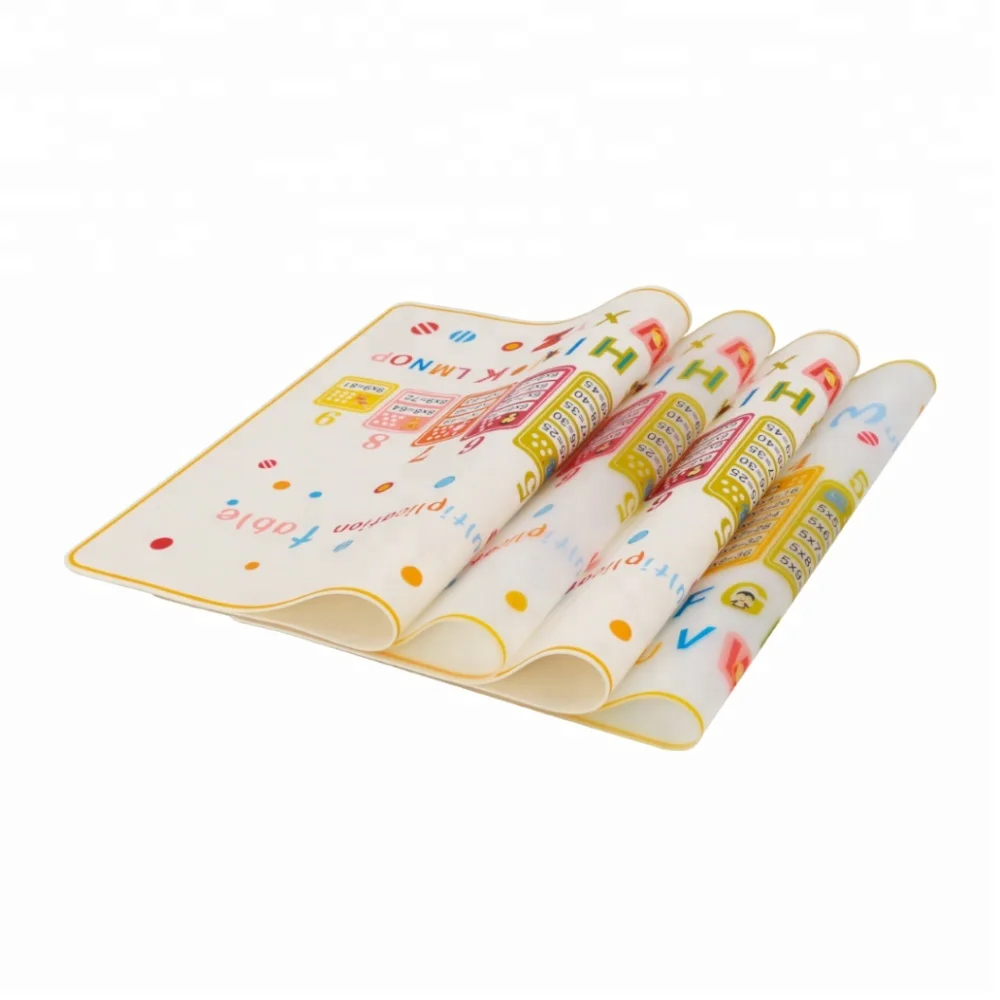 Customize Printing Silicone Kids Alphabet Placemats Educational Waterproof Nonstick Nonslip Baking Mat Table Mat