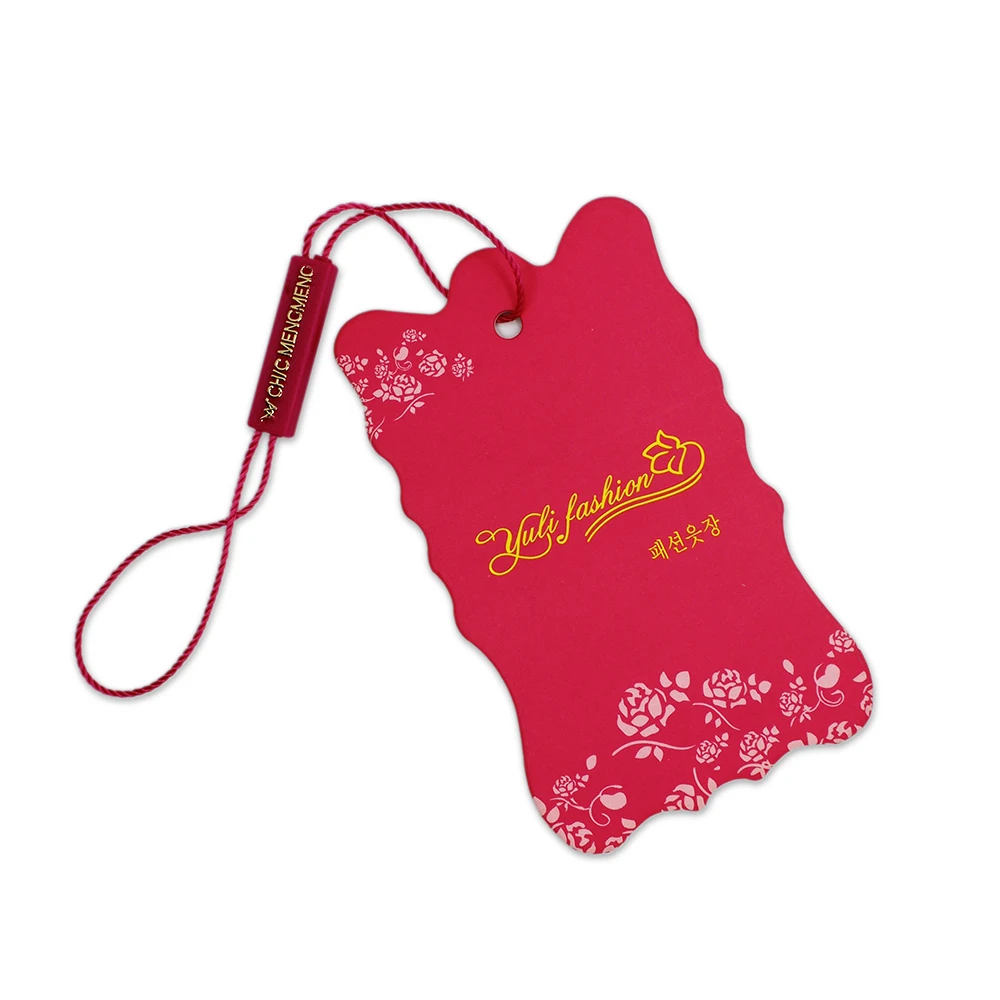 White Gold Printed Plastic Paper Jewellery Hang Tag