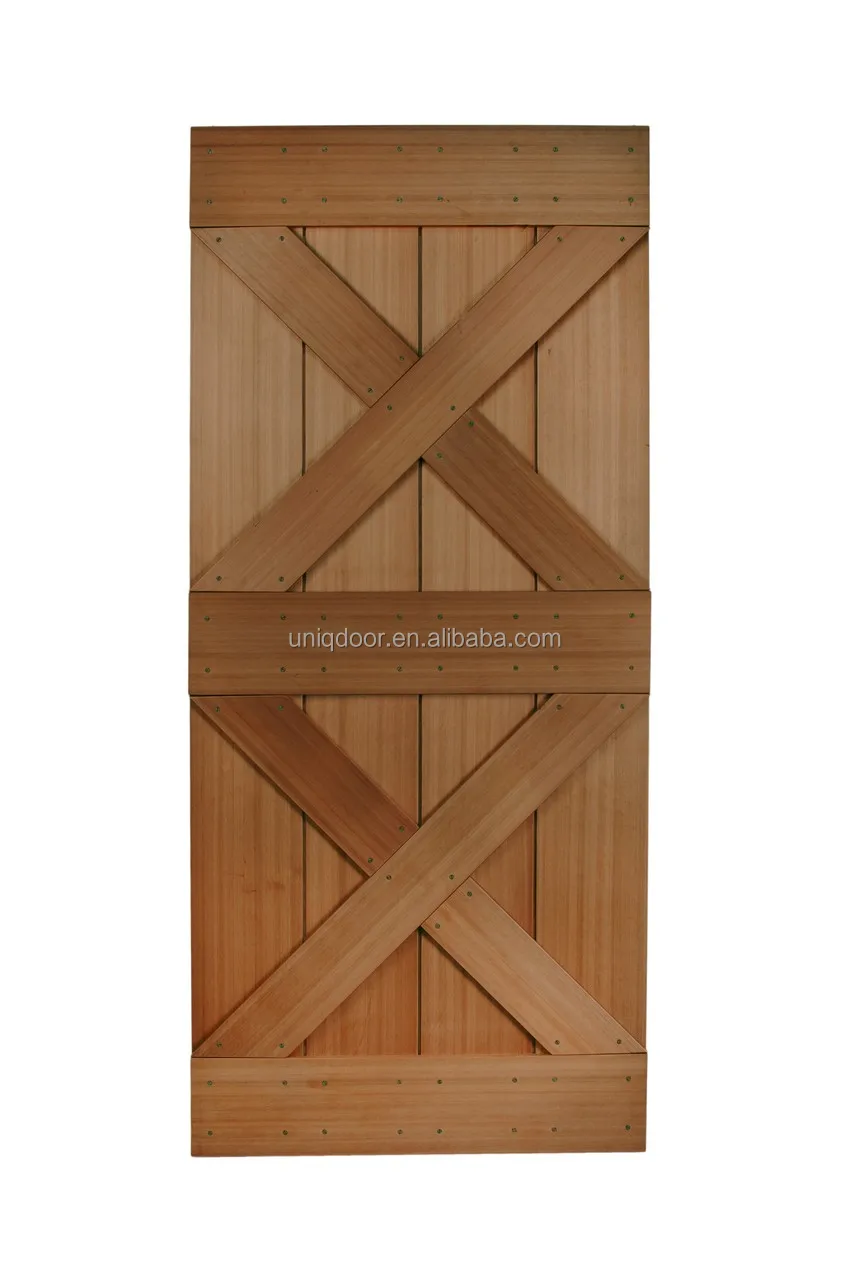 
Stain Grade Mahogany Solid Wood DIY Bathroom Barn Door Models With Hanging Sliding Track System 