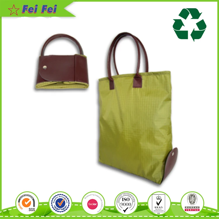 economic nylon reusable foldable travel zipper shopping tote bag on trolley