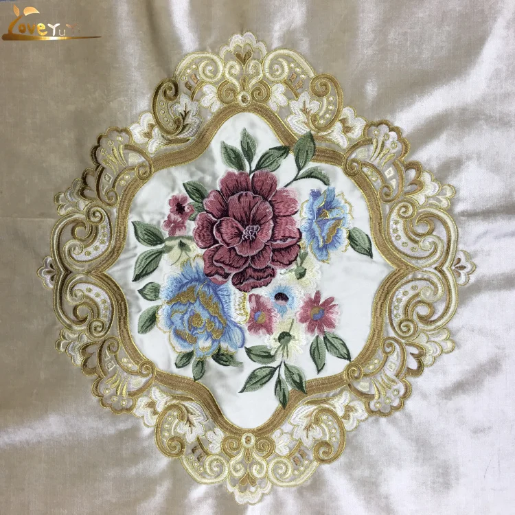 Polyester Warp Knitted 3D Embroidered Fabric Velvet For Sofa