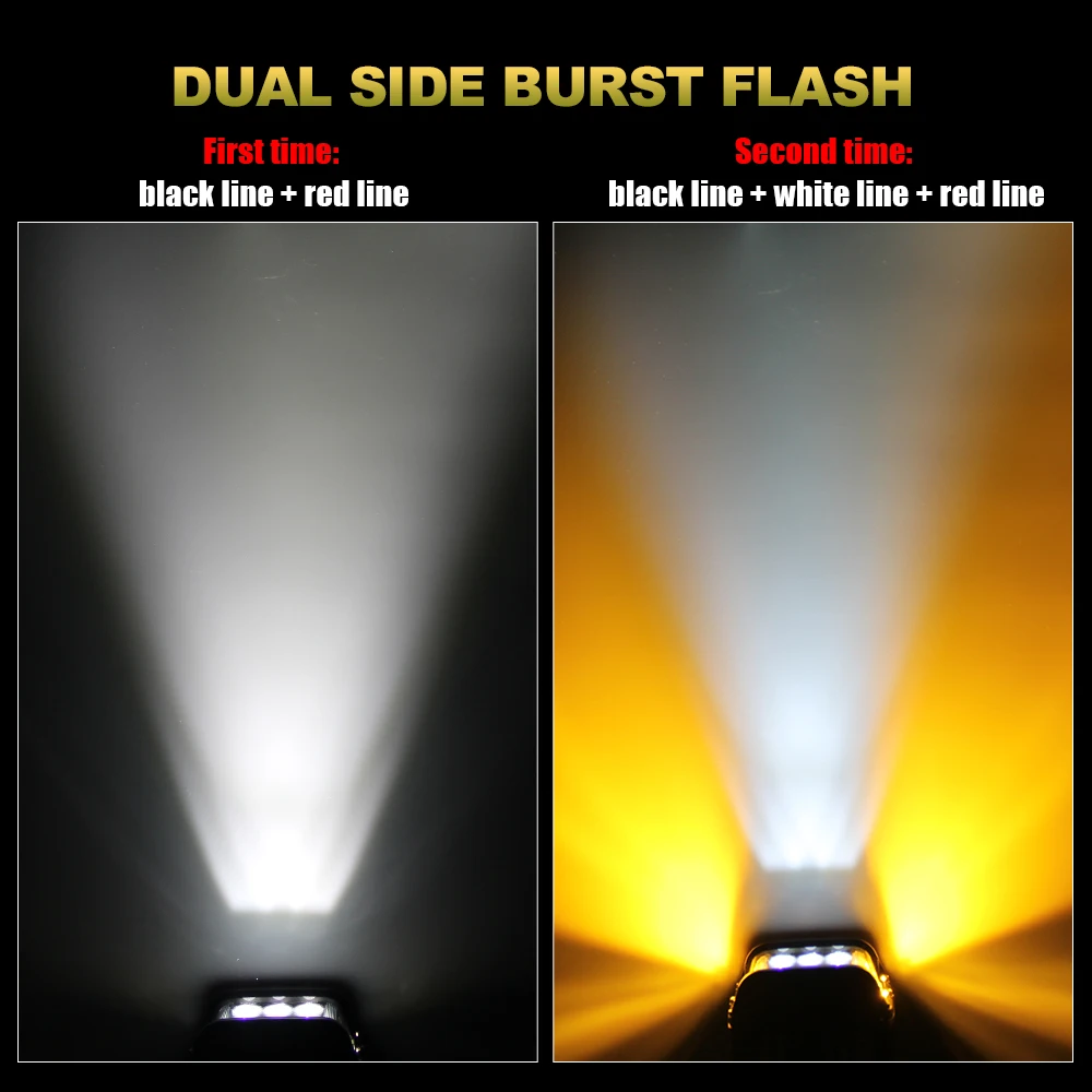 Factory Led Strobe Pod Yellow White Bule Red Led Driving Auxiliary Motorcycle Offroad Truck 3 inch Side Shooter Led Work Light