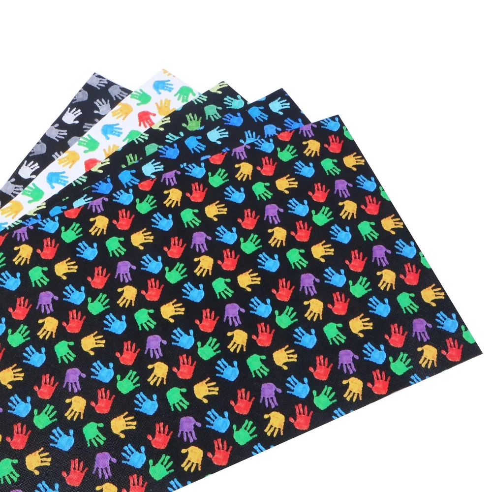 Cheap Hand Printed Fabric Synthetic Leather Roll For Bag 71219