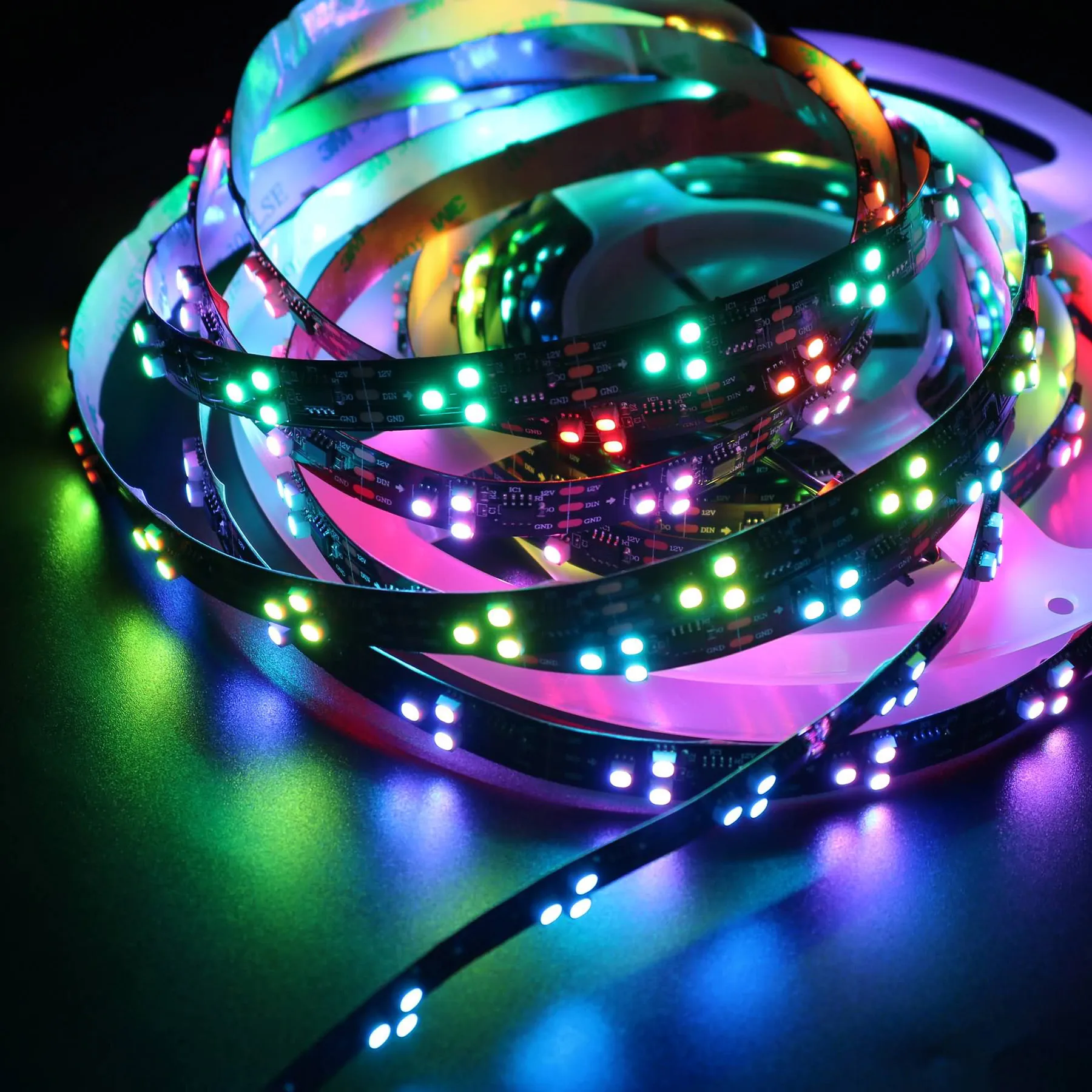 Programmable Digital Addressable LED Strips SM16703 12V 5050 90leds/m RGB Non-waterproof