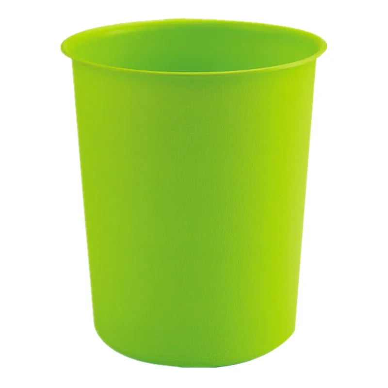 Round plastic trash can