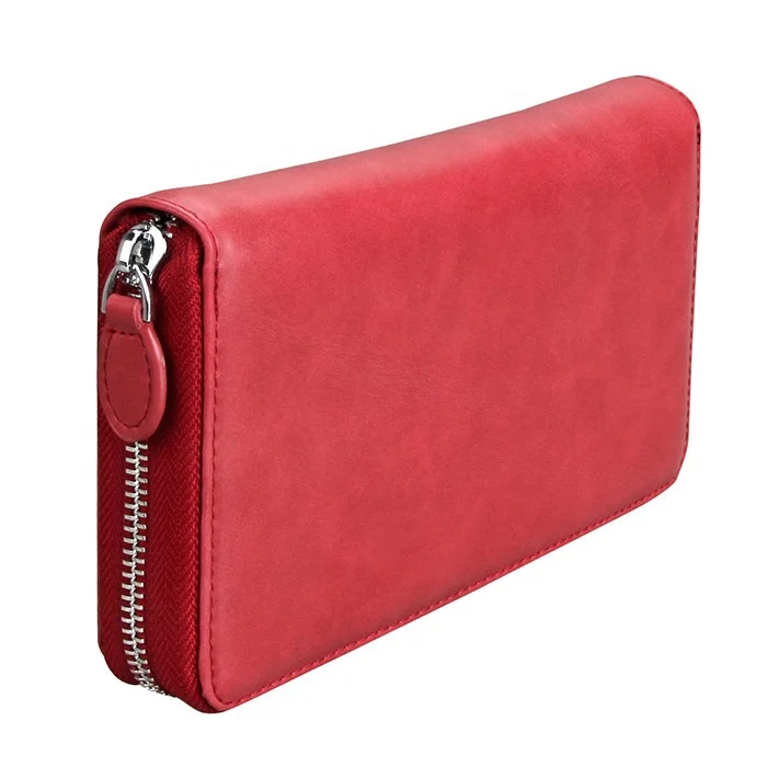 Long Style Zip Travel Passport Wallet Leather Phone Case Wallet Multi-slots Card Wallet