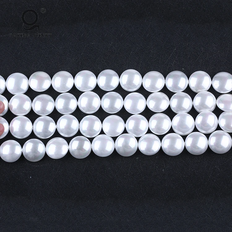 Wholesale Natural White Round South Sea Shell Beads for Jewelry Making