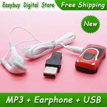 1pcs/lot New Style High Quality Mini Car Shaped Card Reader MP3 Music Player Gift MP3 Players With Earphone&Mini USB