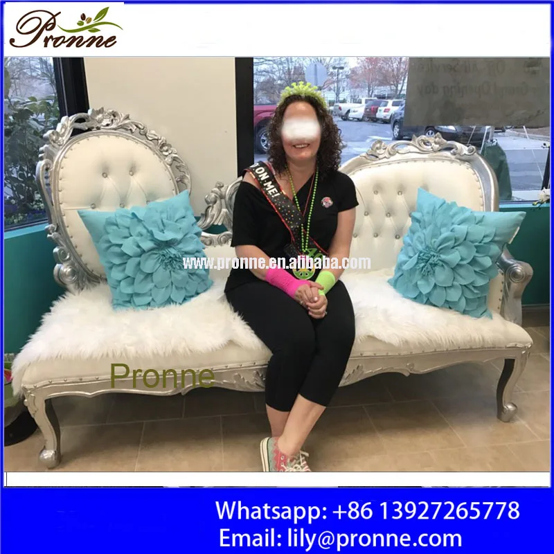 Luxury European Modern Design Waiting Room White Modern Wedding 2 Seaters love Seat Sofa
