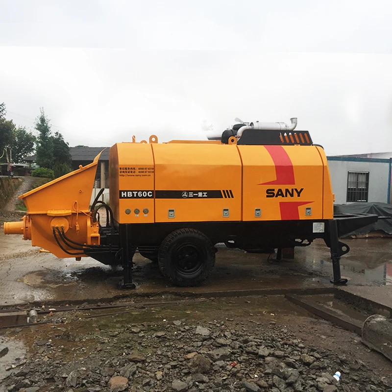 2016 моделей б/у, дизельная мощность, портативный прицеп, монтируемый бетононасос без грузовика, для продажи