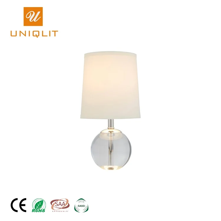 Home Hotel Office Side Table Light Chrome Iron K9 Crystal Table Lamp