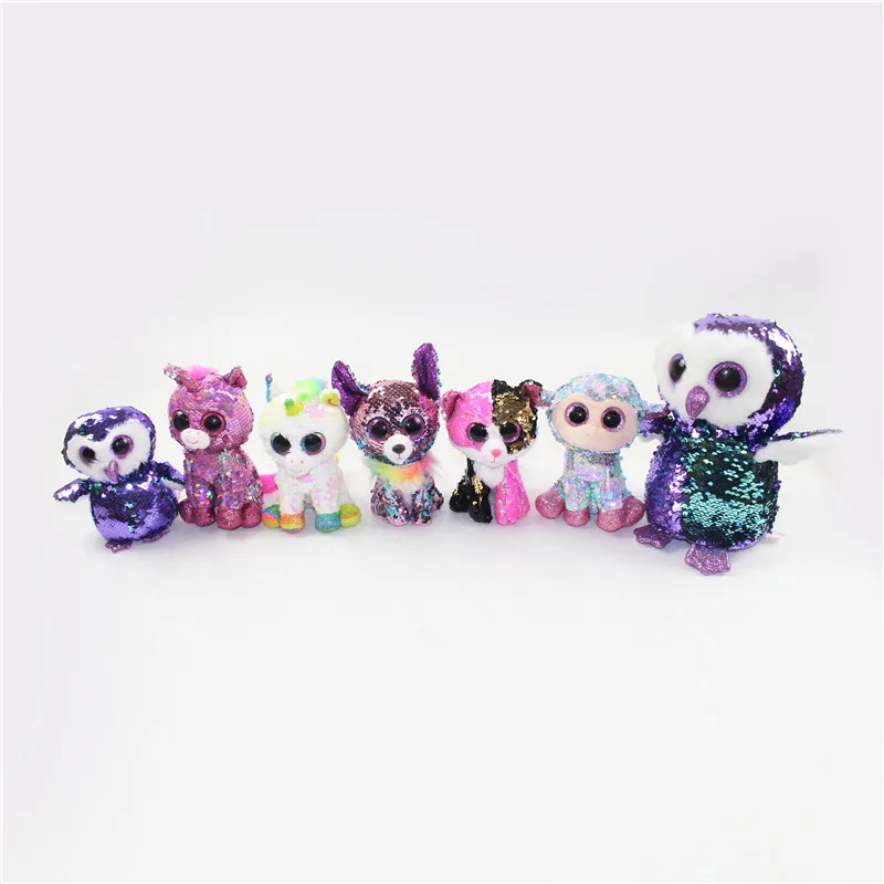 Factory wholesale cartoon animals shape design pillow plush toys magic mermaid sequin dolls