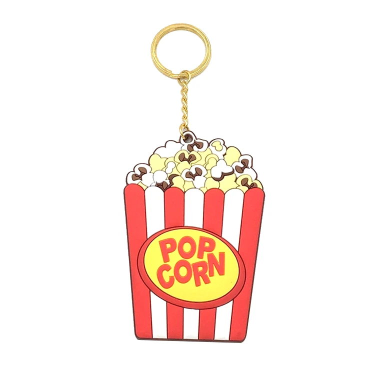 Customized popcorn pvc personalized one piece keychain