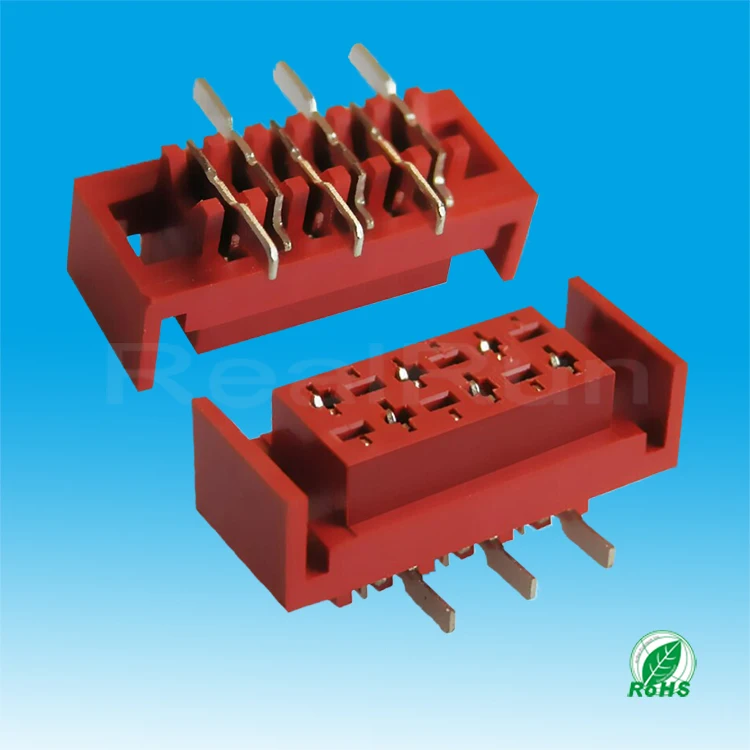 Red Board To Board Micro Match IDC 10Pin SMT Connector With Latch