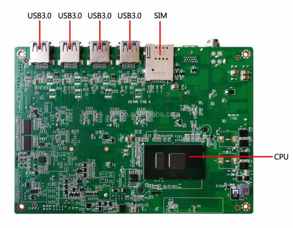  Бакманвилл win7/win8/win10/linux/unix ОС ноутбук PCBA с процессором Intel Core i3-6100U двухъядерный рабочего Материнская плата RJ45