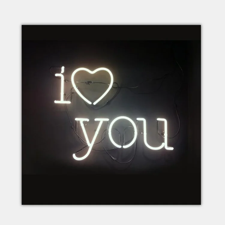 Оптовая продажа, китайская заводская цена, стеклянная трубка на заказ, надпись I love you, неоновая подсветка