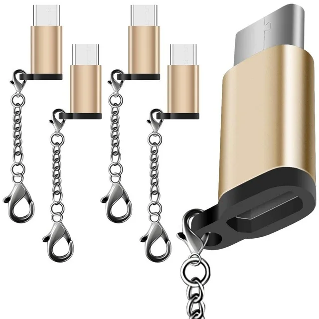 Micro USB Female to Type-C Male Connector For Cable with keychain