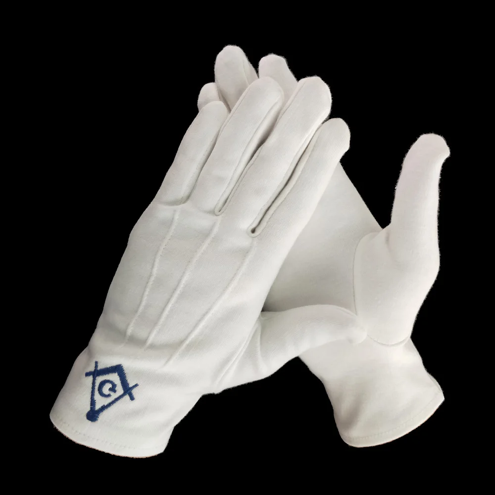Хлопковые погребальные белые перчатки masonic regalia