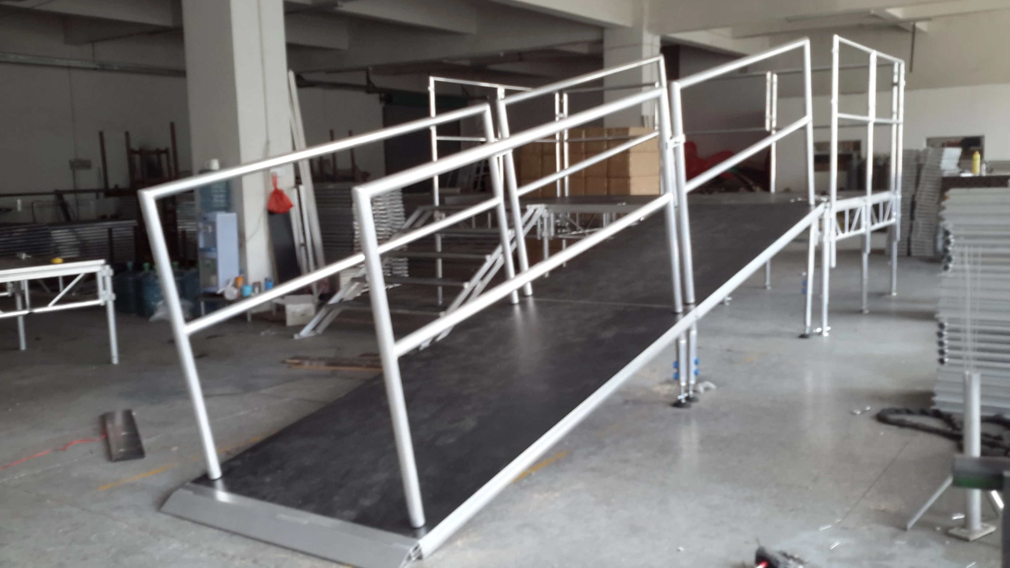 outdoor portable stage with handrail and ramp stairs for sale