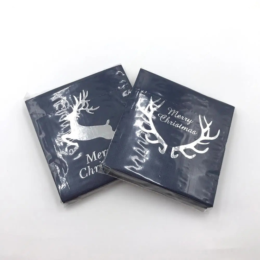 2020 г., высококачественные бумажные салфетки с принтом рождественской елки и золотой фольги, бумажные салфетки и салфетки, обеденные салфетки с флексографическим принтом