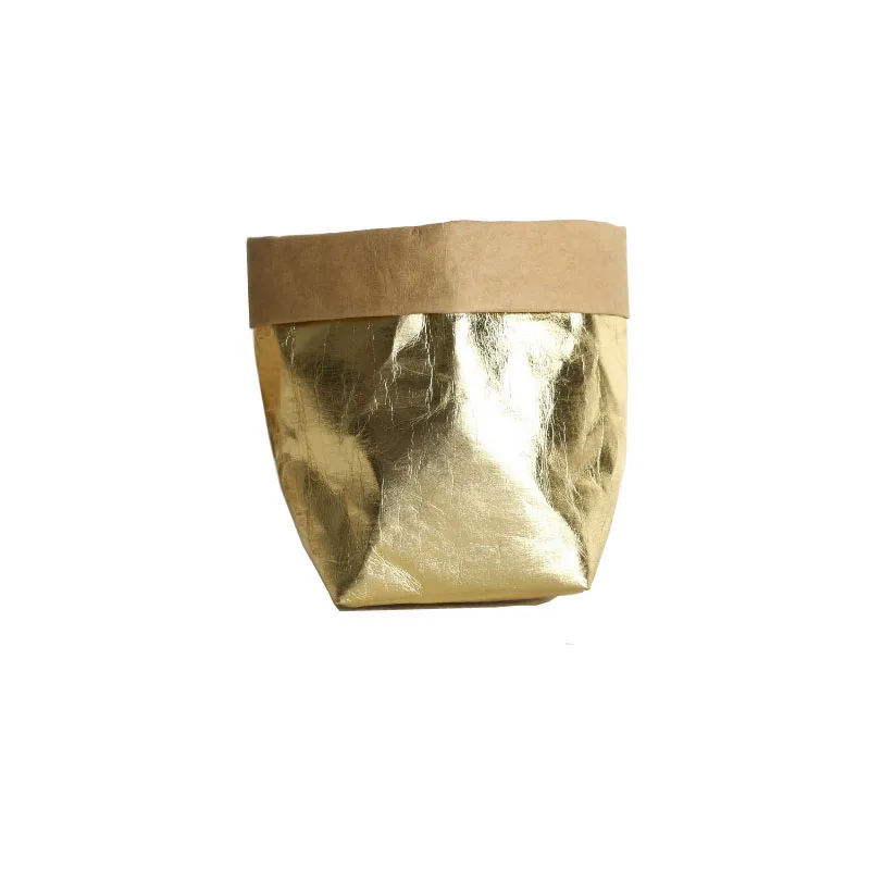Biodegradable Washing 2 Ply Customized Kraft Paper Bag For Food Grocery