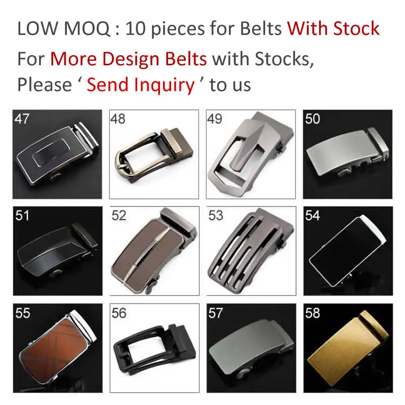 Men Custom ODM Genuine Leather Ratchet Dress Belt With Automatic Click Buckle