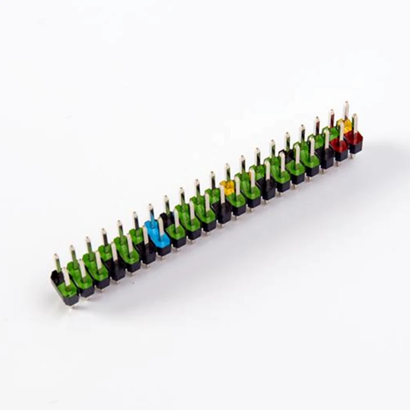 Двухрядный штыревой разъем 2X20 с цветной кодировкой GPIO для Pi Zero
