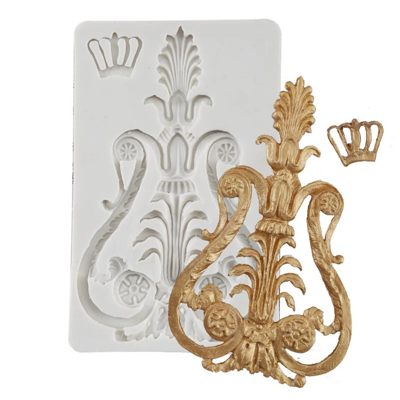 DIY 4 PCS Crown Lace cake mould ice cream mold Silicone cake molds for cake decoration