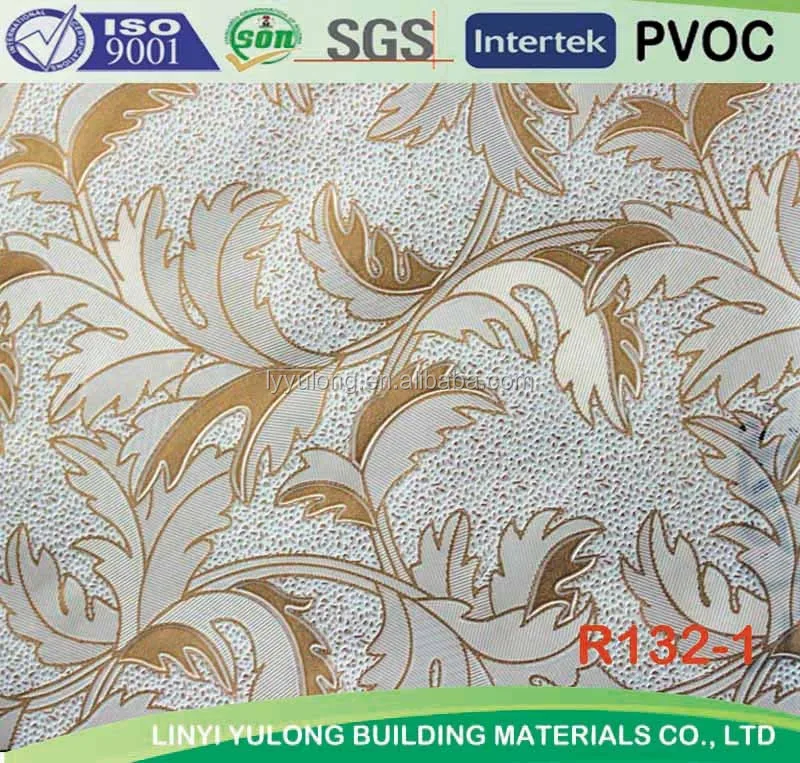golden pvc laminated gypsum ceiling tiles