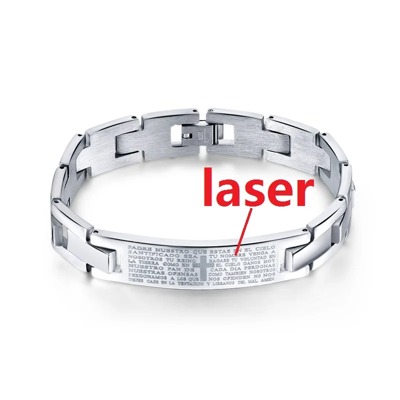 RINNTIN GTB37 Religious Christian Jewelry Jesus Cross Bracelet in Stainless Steel Jewelry Bracelet