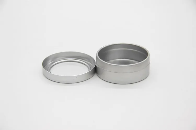 Wholesale black/silver aluminum can, skin cream cosmetic container with skylight Straight edge aluminum can