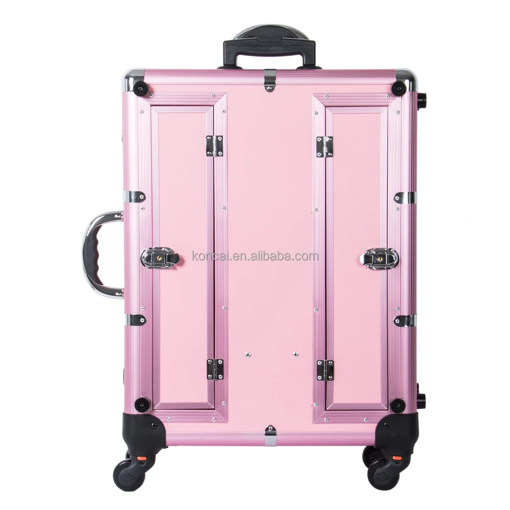 KONCAI FAMA Factory Rolling New LED Lighted Makeup Case With Mirror Custom Cosmetic Make up Case for Travel