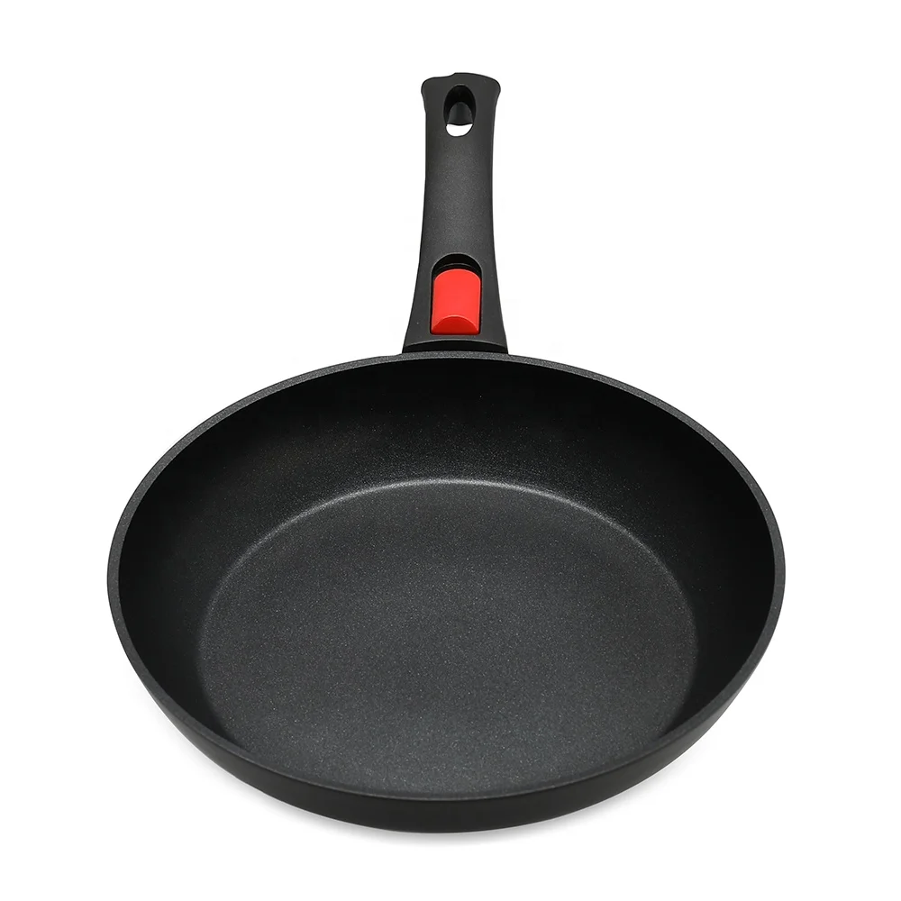 Aluminum forged fry pan with premium nonstick ceramic coating and detachable handle